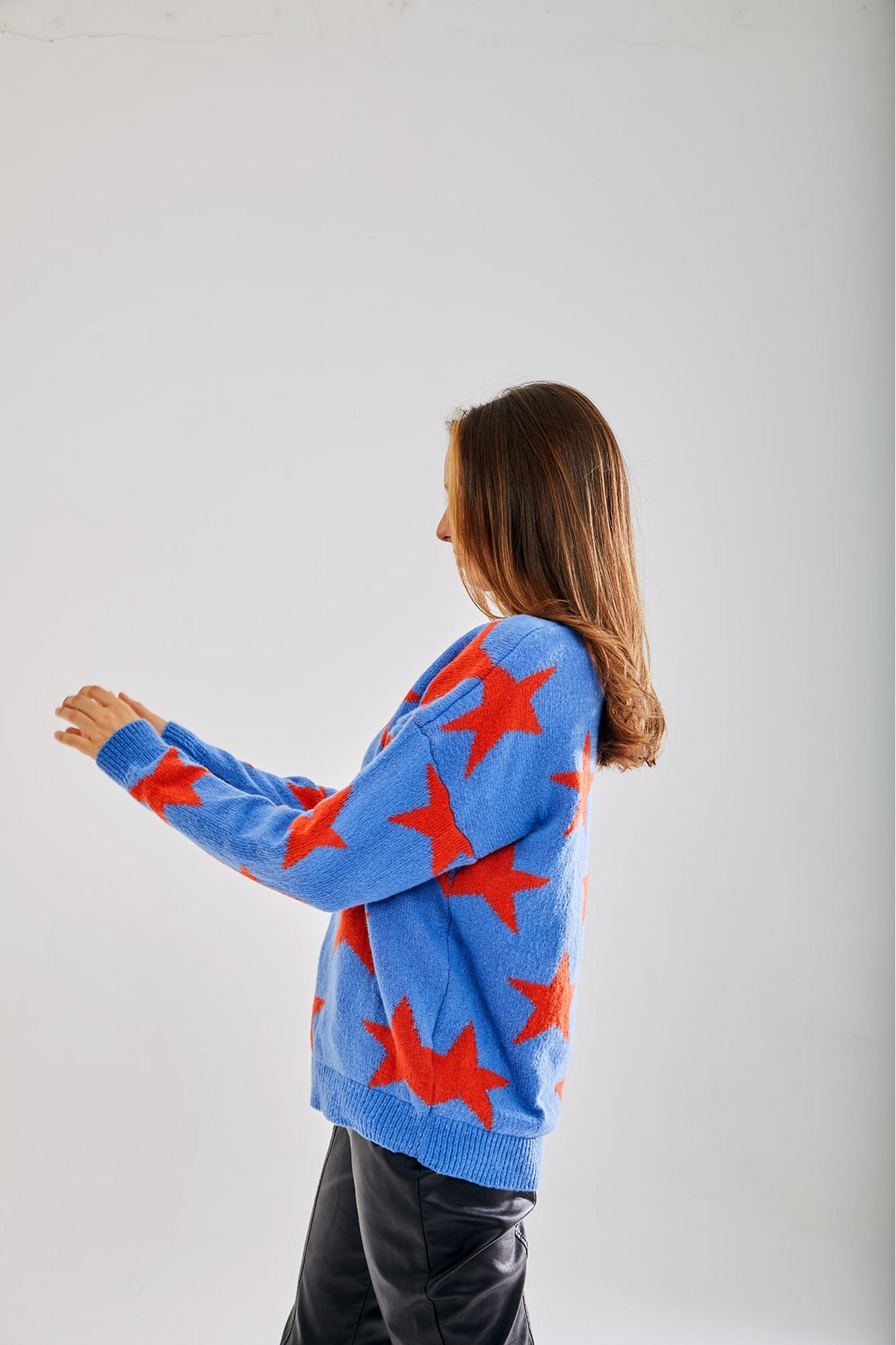 Red Star Jumper In Blue D8-LIQKN-206