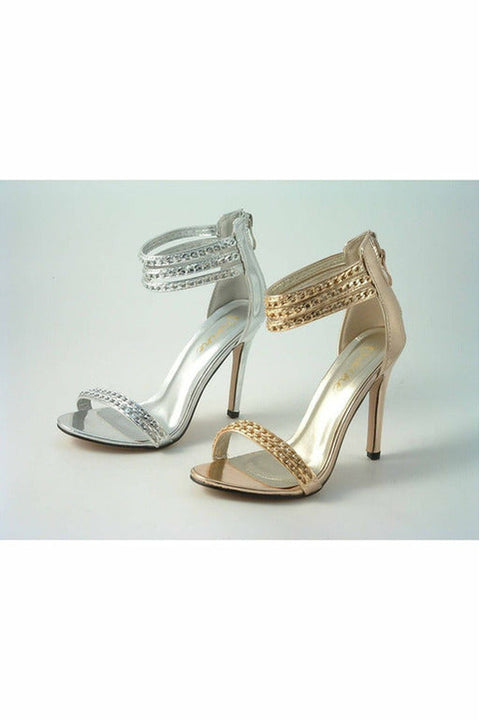 Cassidy Metallic Chain Barely High Heel Sandal 70510