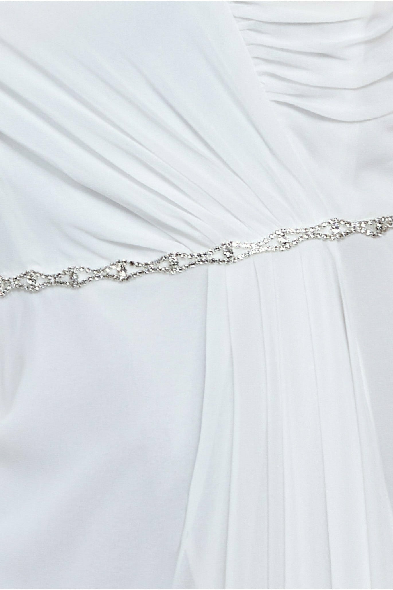Bardot Chiffon Wedding Dress With Belt - White DR3069W
