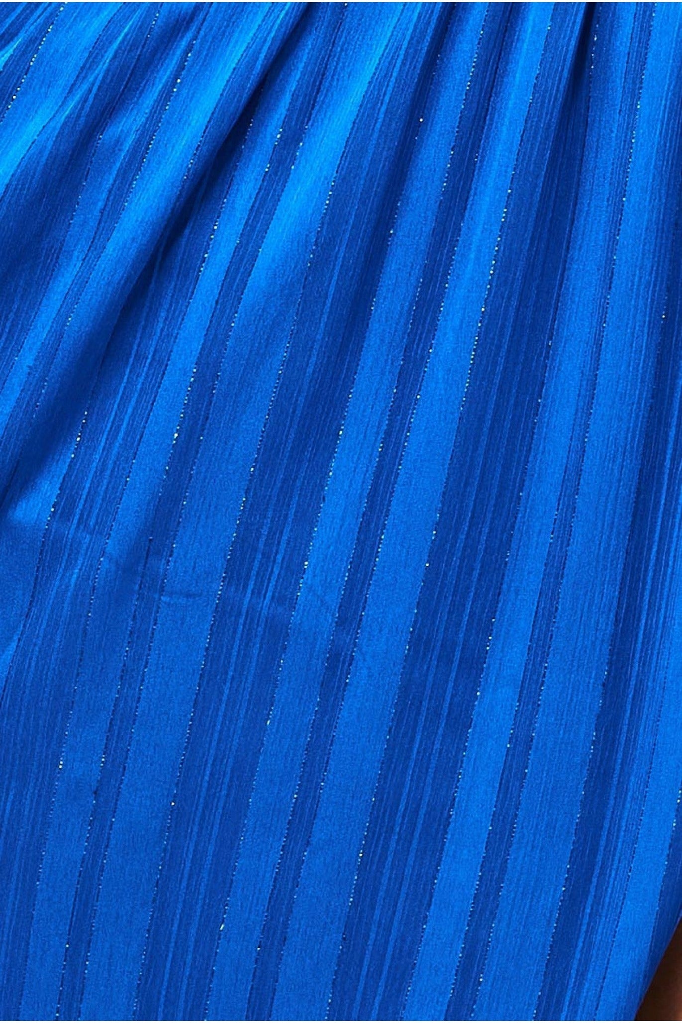 Keyhole High Neck Flutter Sleeve Maxi - Royal Blue DR3441