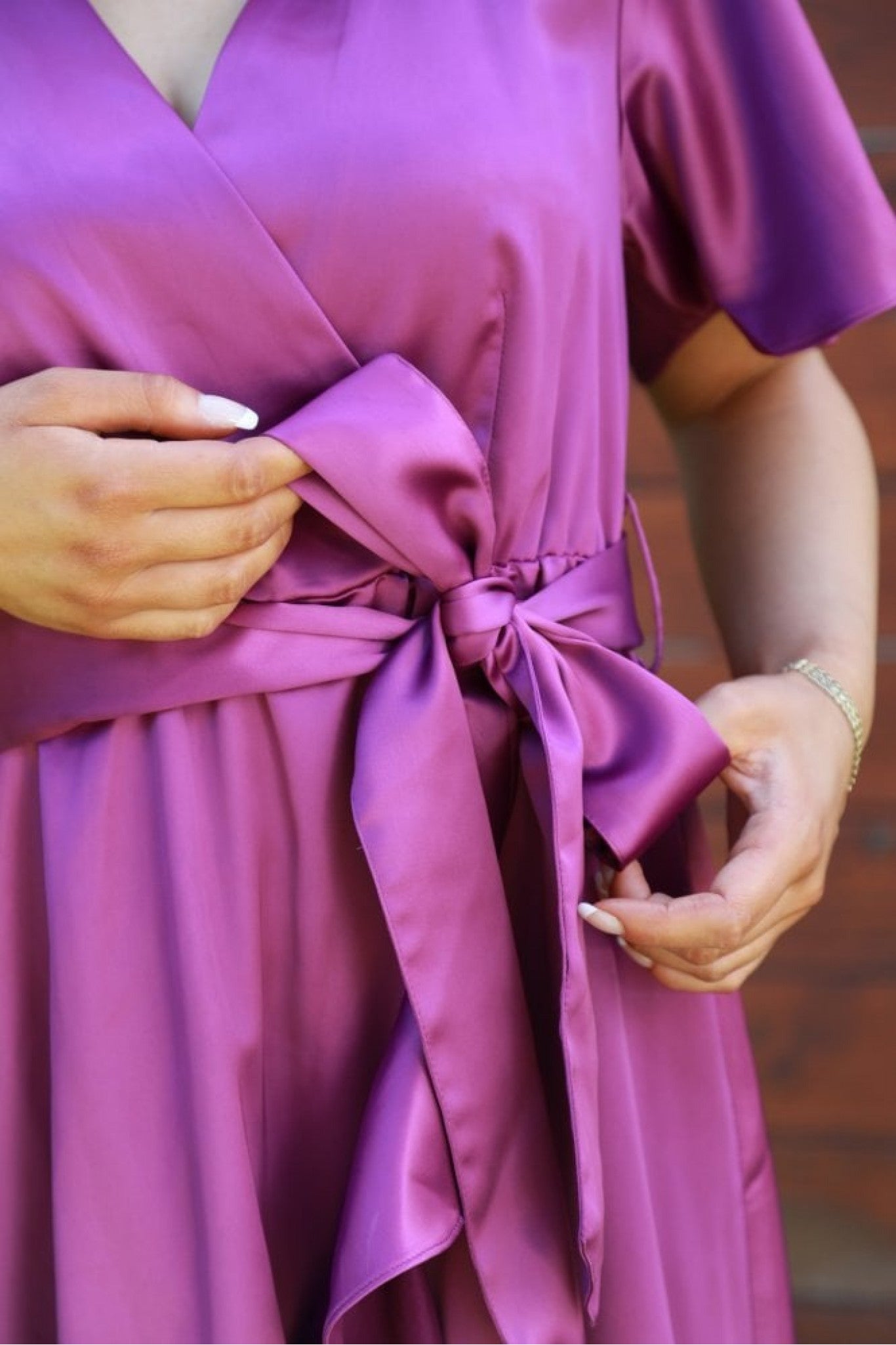 Frill Wrap Dress With Tea Sleeve DR0000269