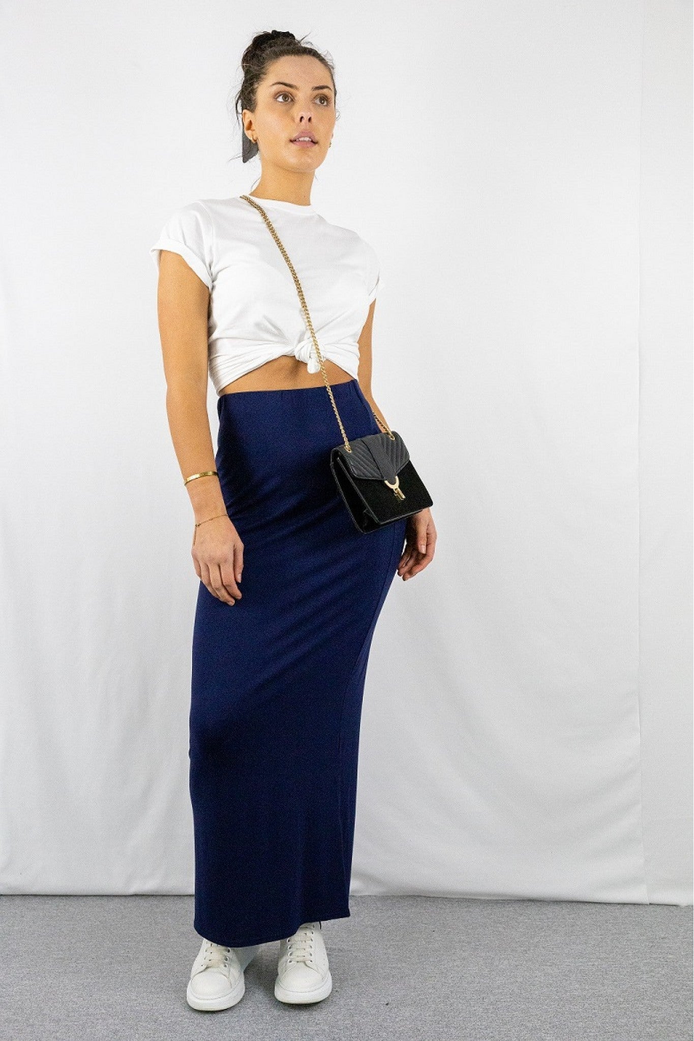 Pencil Maxi Skirt In Navy BF20810