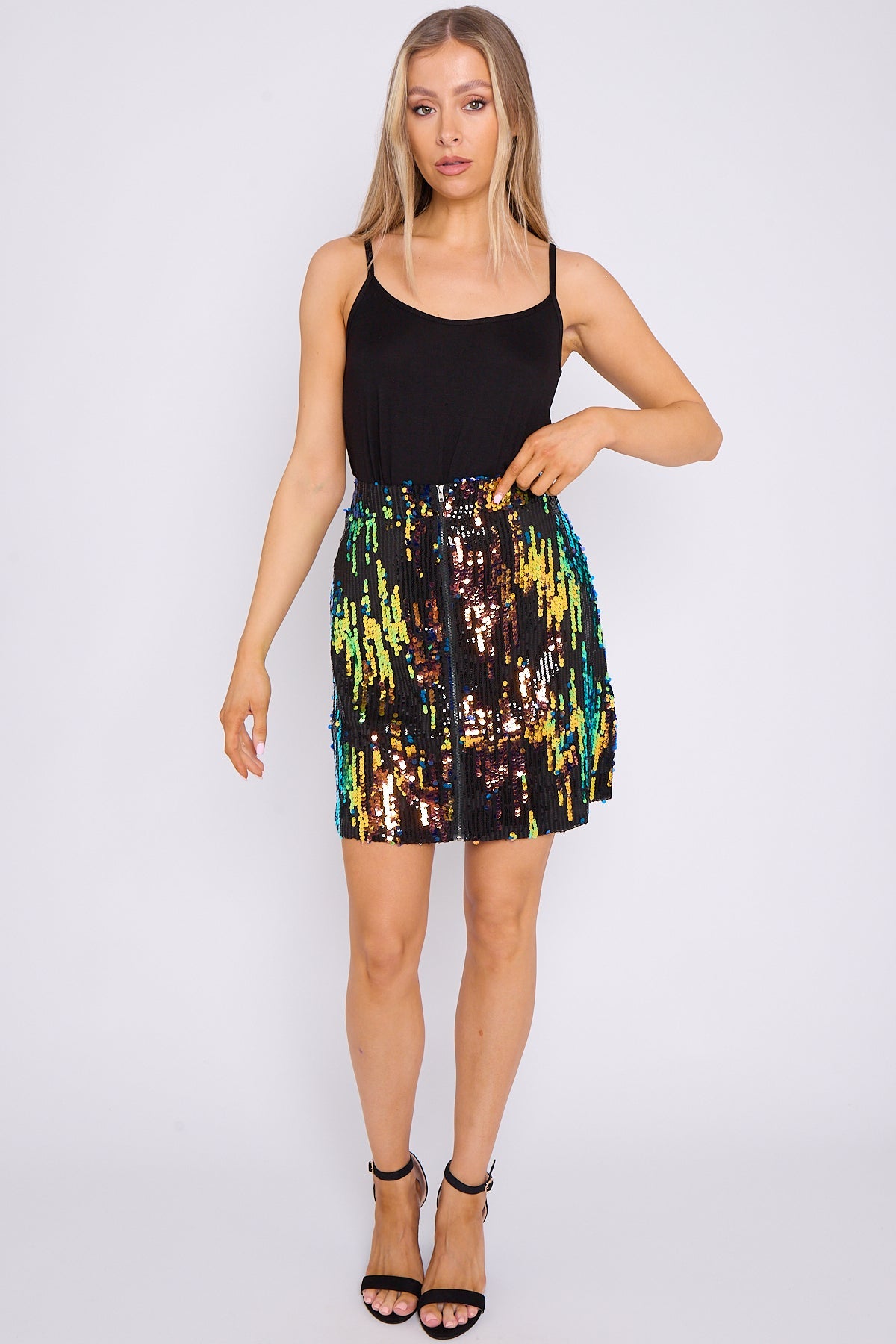 Multicolour Mini Skylar Multicolour Sequin Mini Skirt | Goddiva
