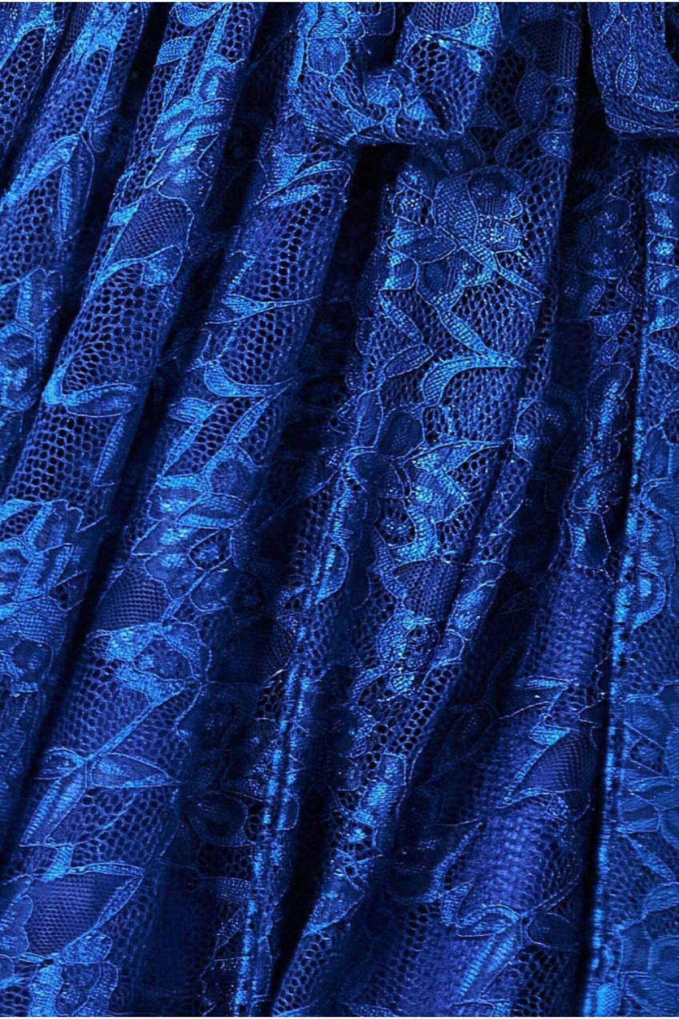 Lace Kimono Wrap Skater Mini Dress - Royal Blue DR2567A