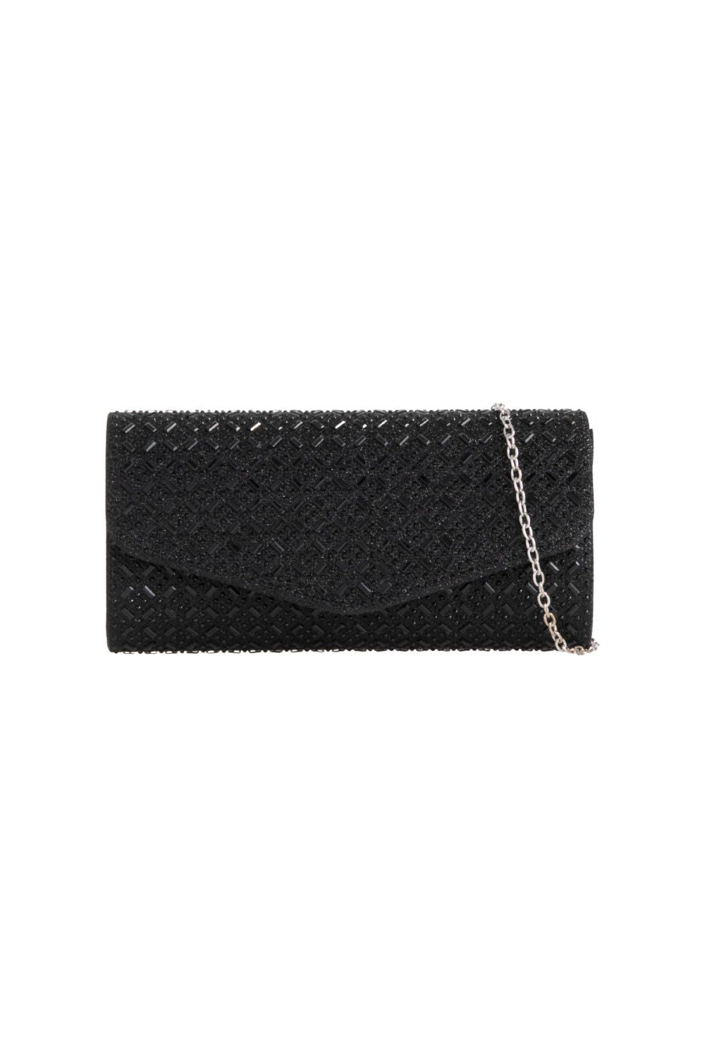 Black Diamante Evening Clutch Bag ALCS3055