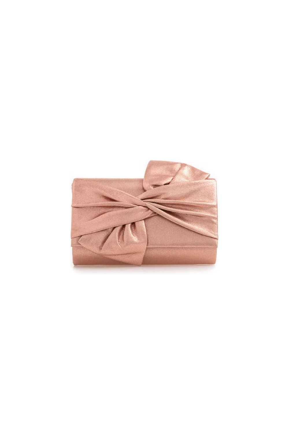 Champagne Evening Clutch Bag With Bow Detail ALW2562