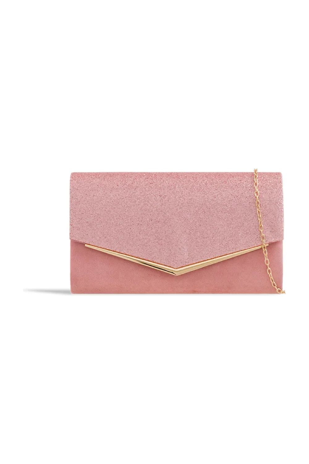 Blush Glitter Envelope Clutch Bag ALH2348