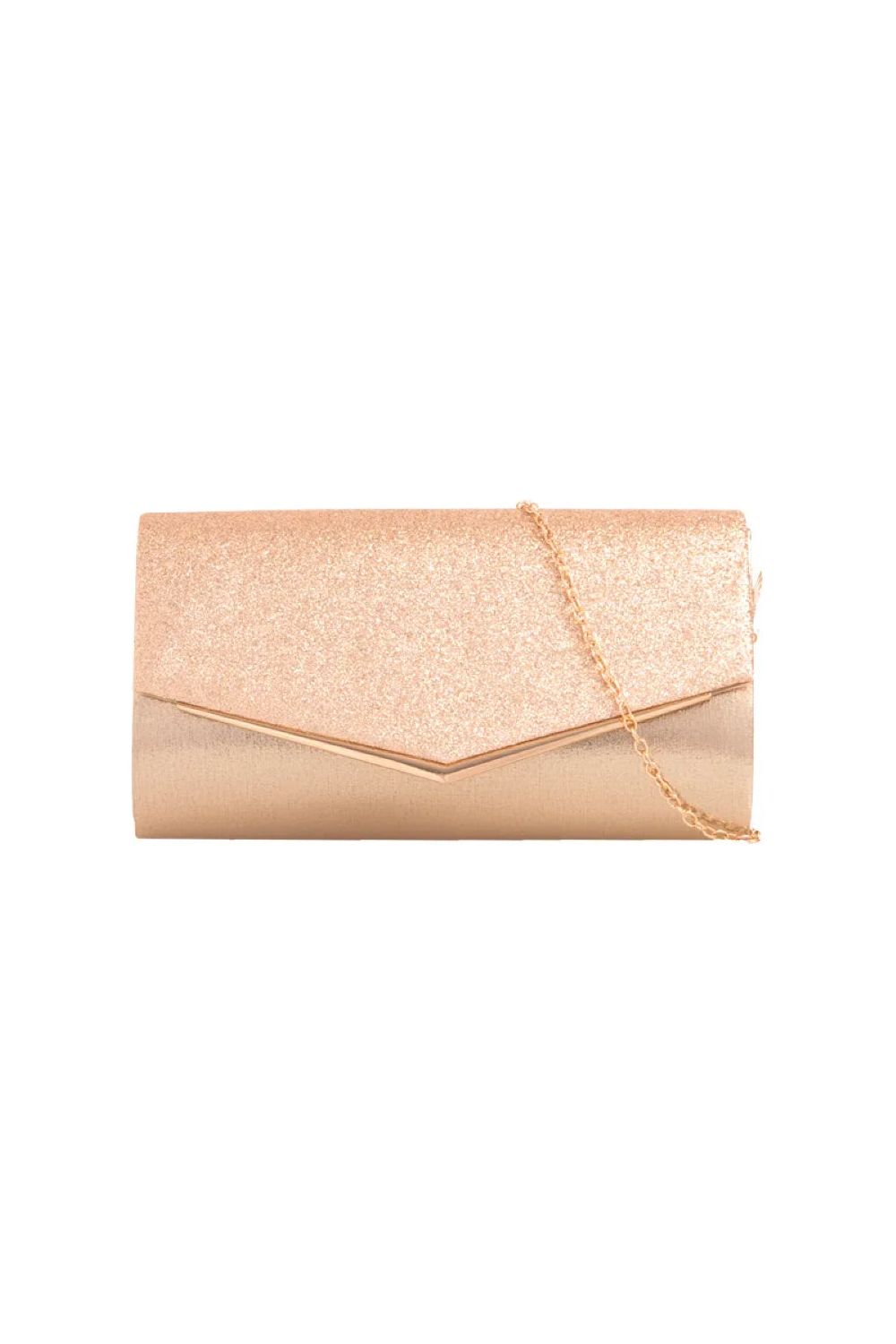 Gold Glitter Envelope Clutch Bag ALH2348