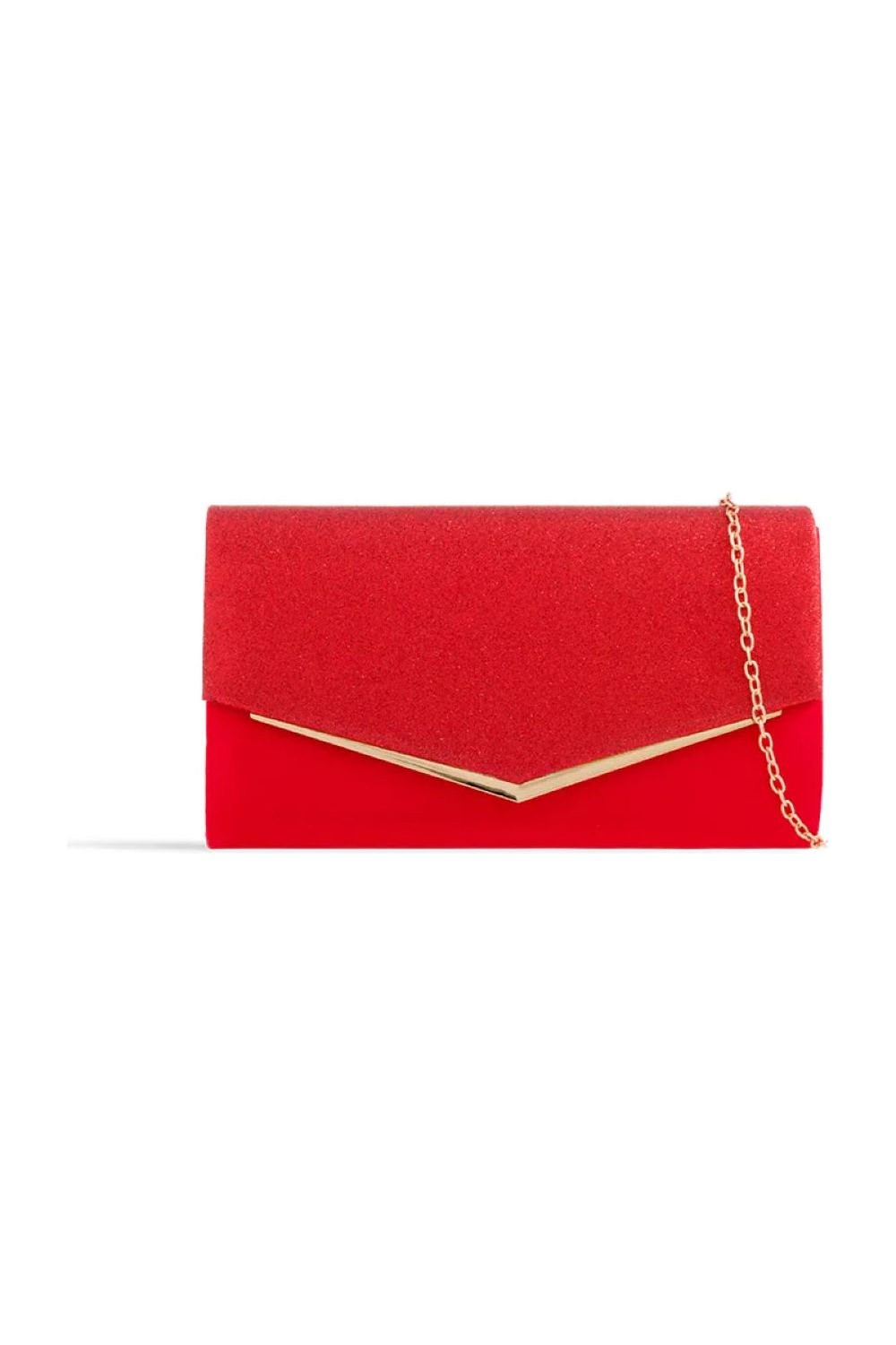 Red Glitter Envelope Clutch Bag ALH2348
