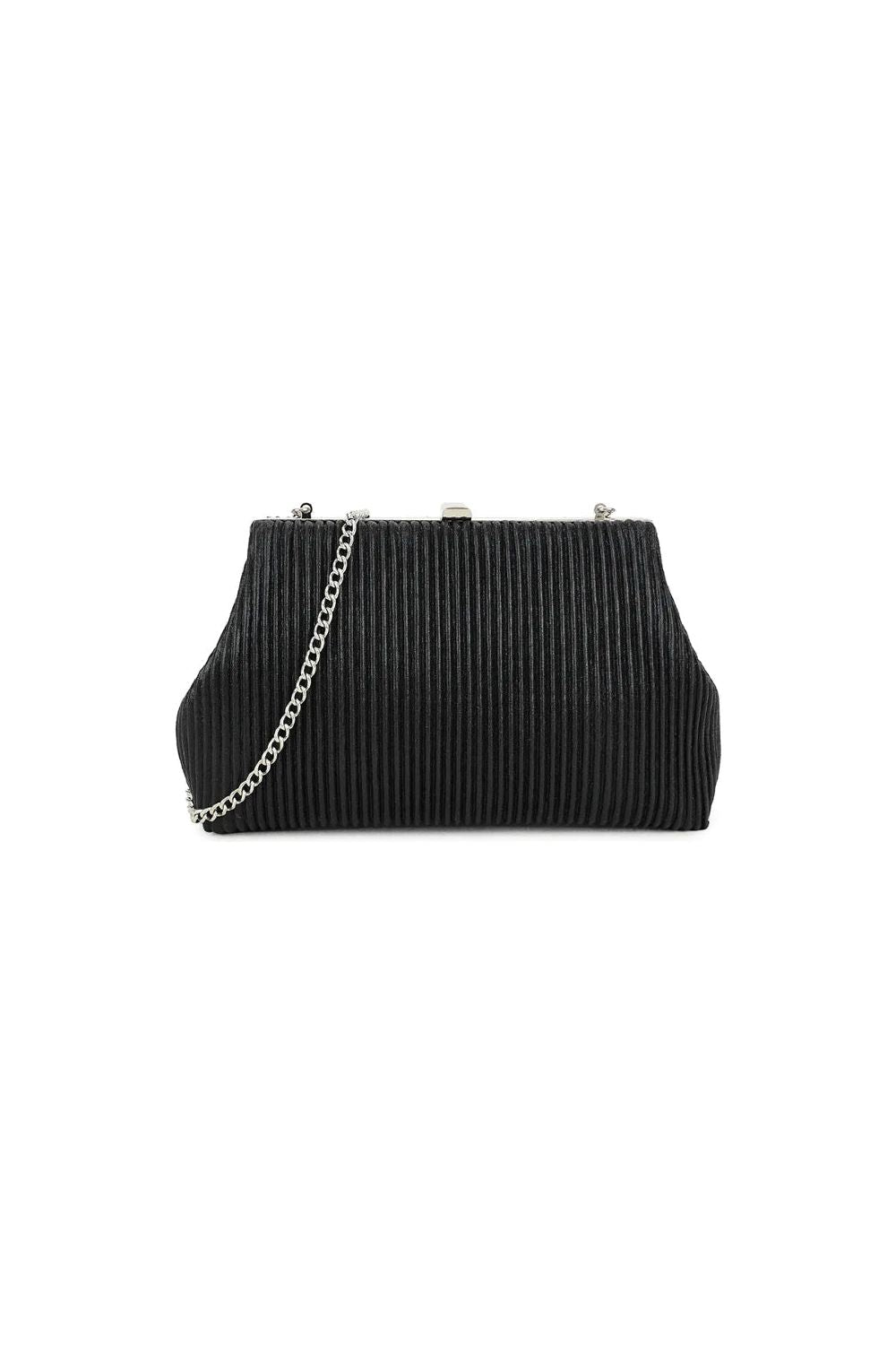 Black Glitter Clutch Bag With Removable Chain ALZ3044