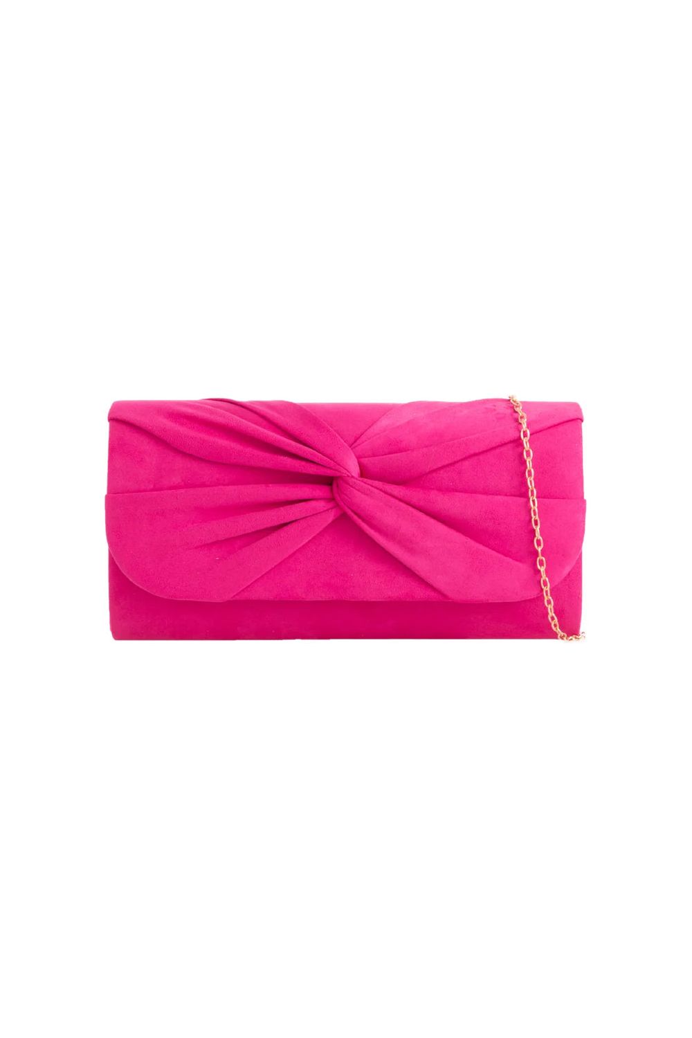 Fuchsia Suede Clutch Bag With Knot Detail ALJ2724
