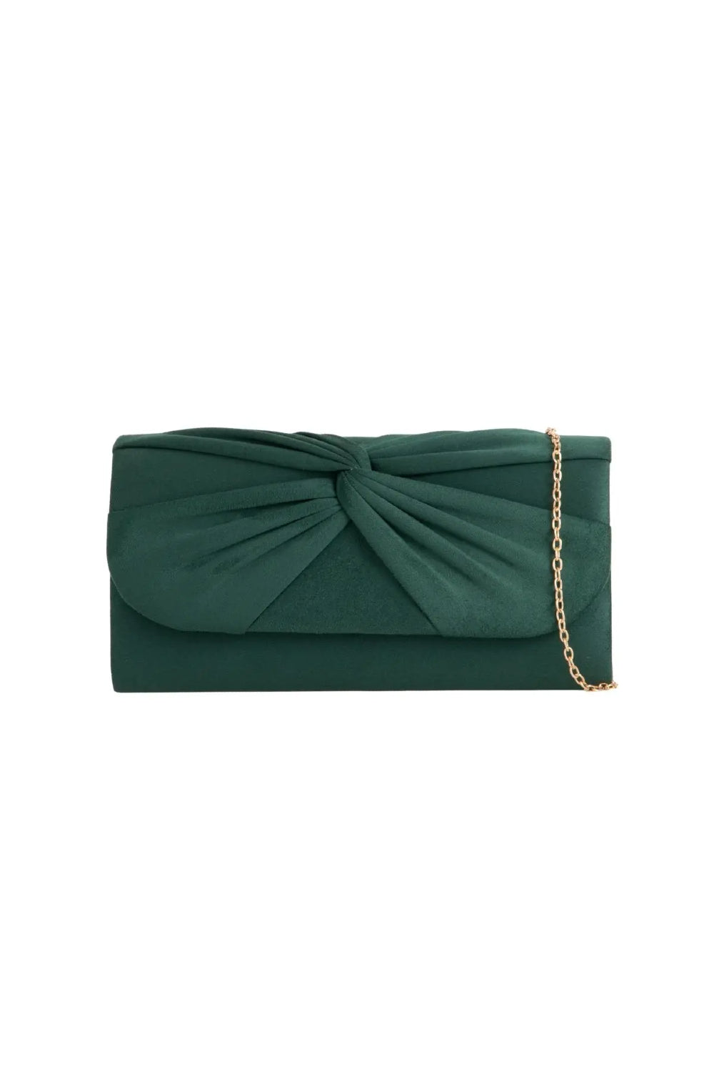 Green Suede Clutch Bag With Knot Detail ALJ2724