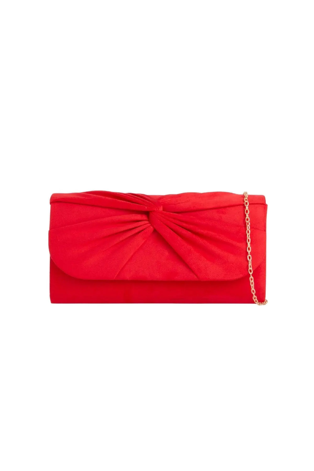 Red Suede Clutch Bag With Knot Detail ALJ2724