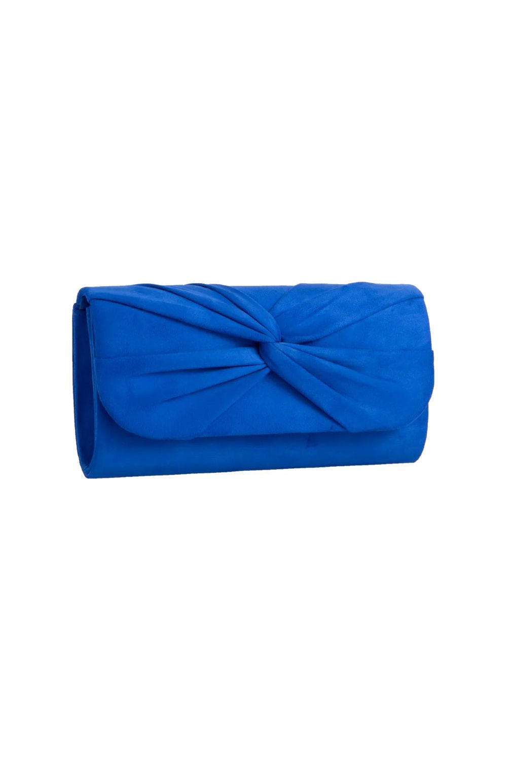 Royal Blue Suede Clutch Bag With Knot Detail ALJ2724