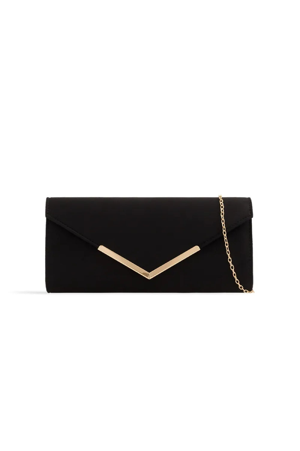 Black Suede Envelope Clutch Bag ALL2435