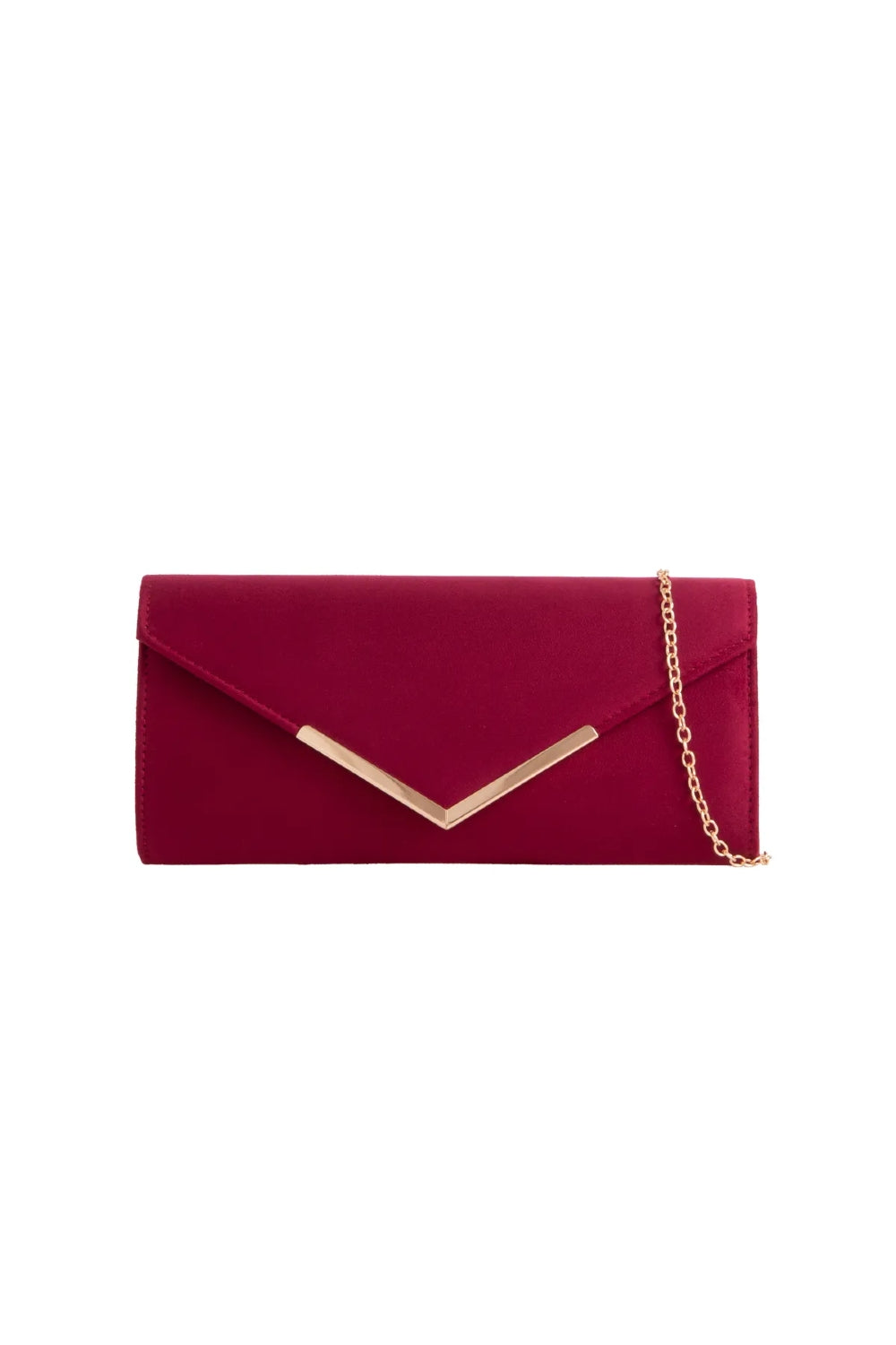 Burgundy Suede Envelope Clutch Bag ALL2435