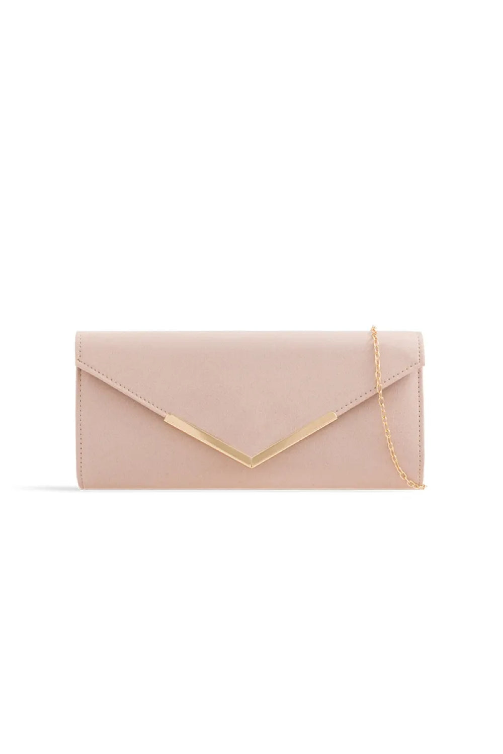 Nude Suede Envelope Clutch Bag ALL2435