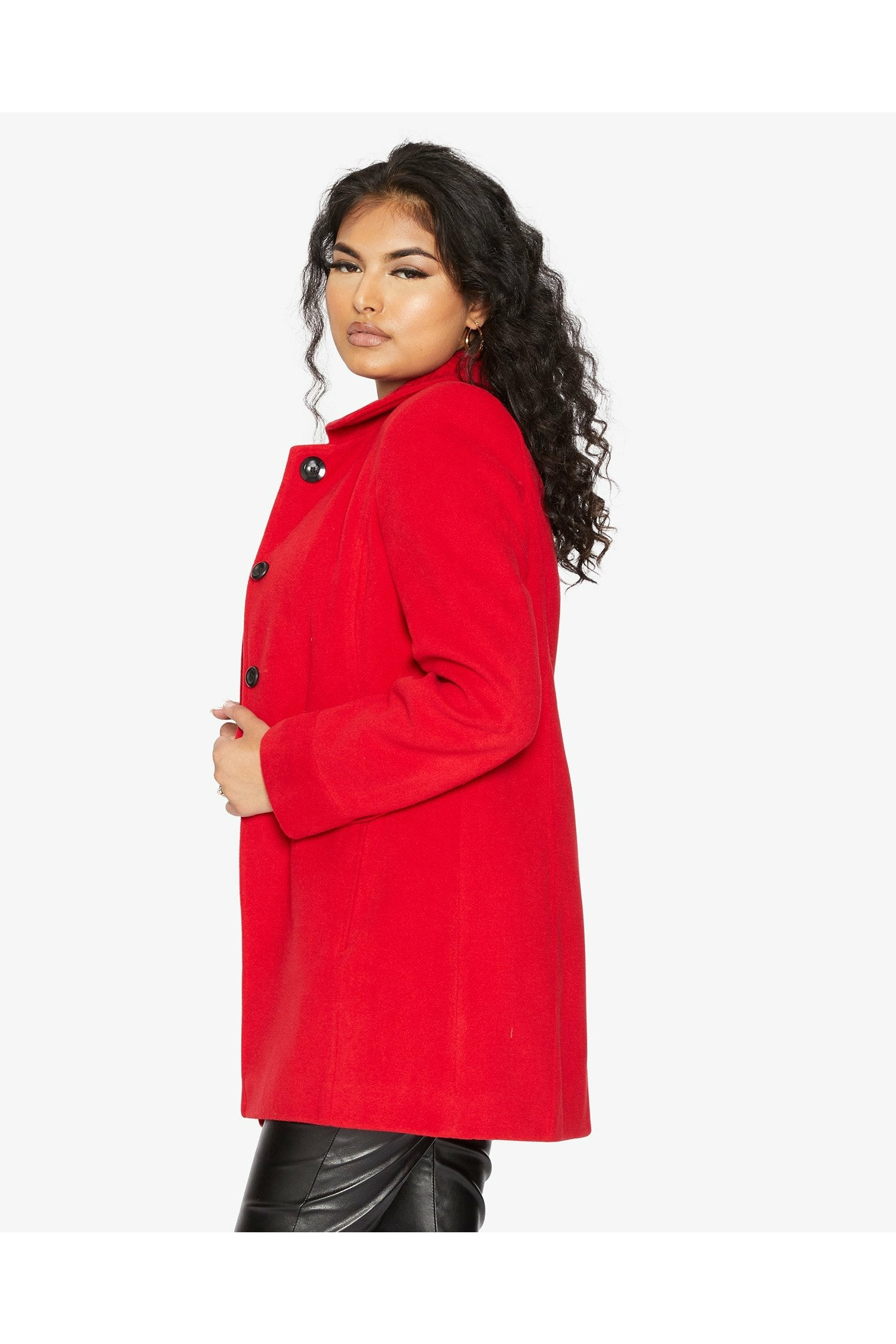 De La Creme Womens Wool Blend Hip Length Covert Coat De La Creme