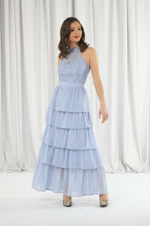 Light Blue Tiered Bridesmaid Dress by Double Second