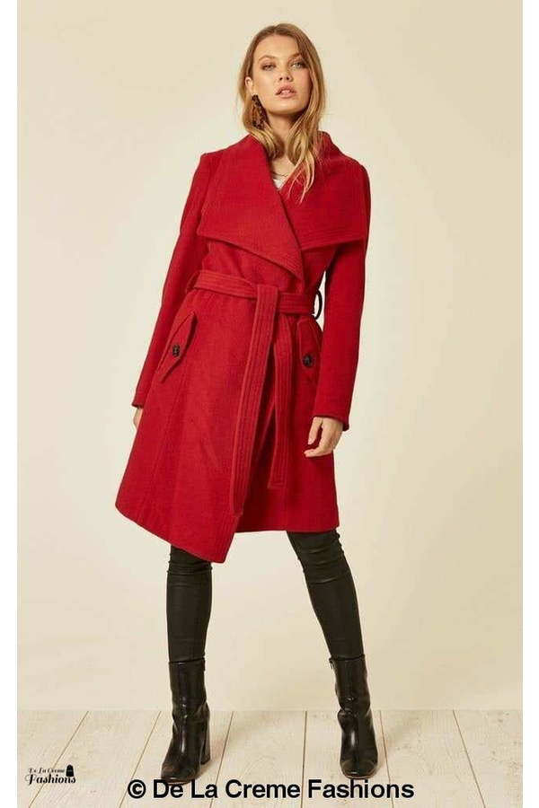 Wool Blend Large Lapel Duster Coat 1801