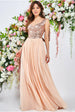 Goddiva Cowl Back Sequin & Chiffon Maxi Dress - Champagne