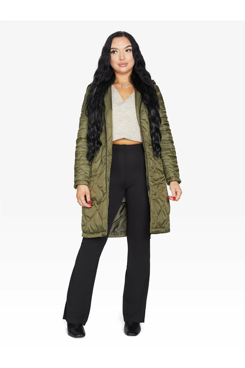 De La Creme Fashions Padded Quilted Down Hooded Jacket