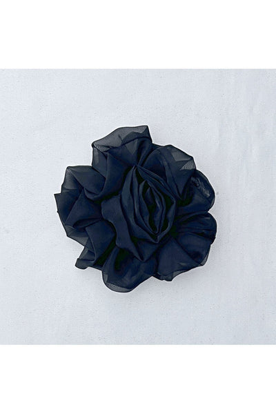 Black - Black Corsage Rose Hair Clip Flower Hair Clip Flower Pin by QueenMee Accessories