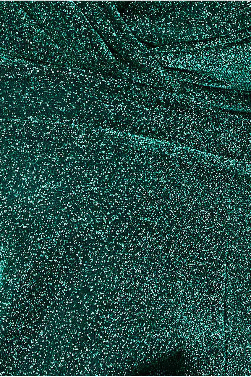 Crossover Lurex Glitter Maxi Dress - Emerald DR1886P