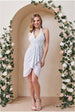 Handkerchief Sequin Halterneck Midi Dress - White by Goddiva
