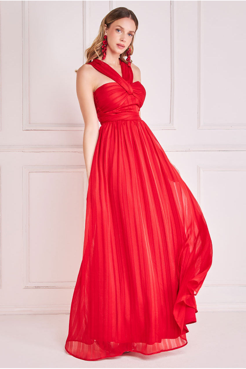 Crossover Multiway Maxi Dress - Red DR3326