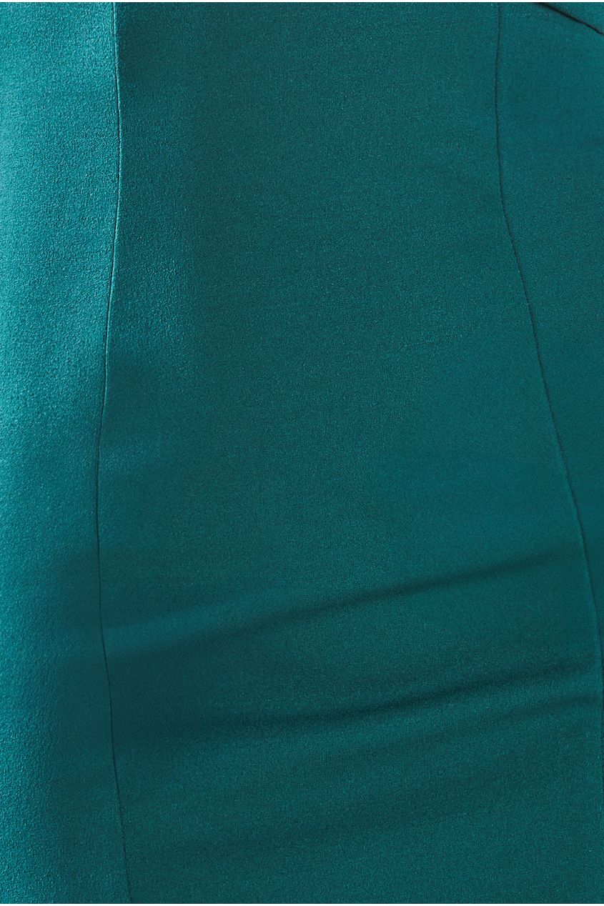 One Shoulder Fan Maxi Dress - Emerald Green DR3405