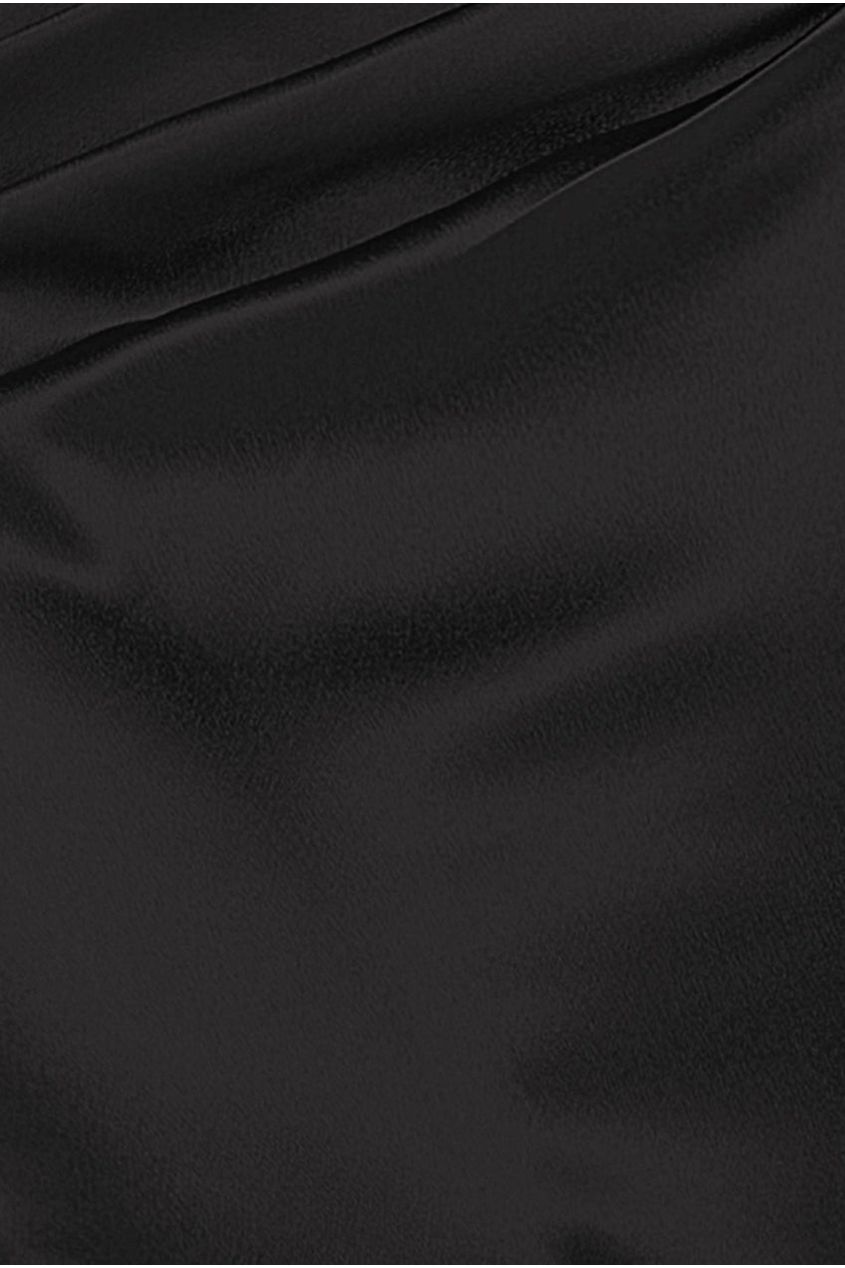 Satin Bandeau Maxi Dress - Black DR3772
