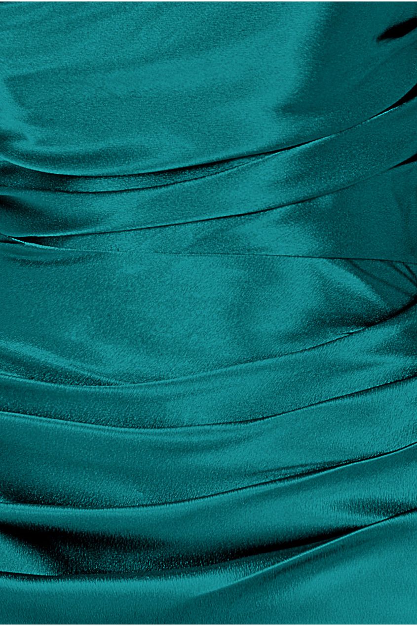 Satin Bandeau Maxi Dress - Emerald Green DR3772