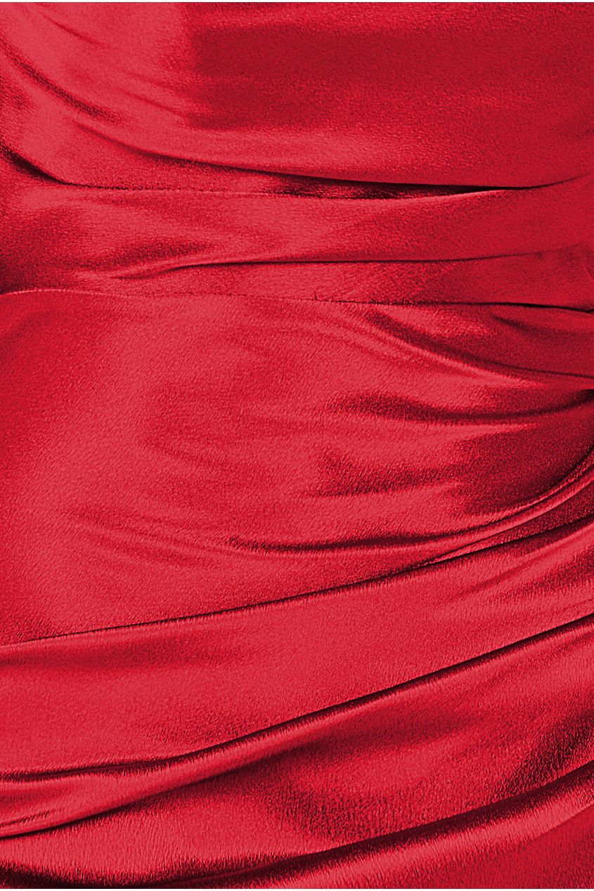 Satin Bandeau Maxi Dress - Red DR3772