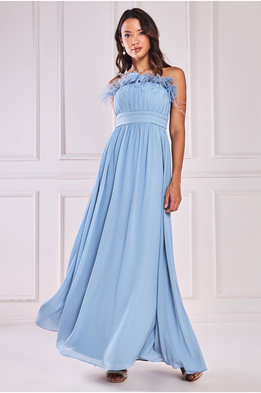 Bridesmaids Chiffon Maxi Dress - Blue DR3777