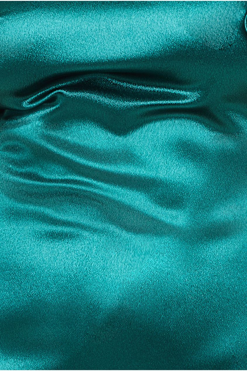 Satin Flutter Sleeve Mermaid Maxi - Emerald DR3954