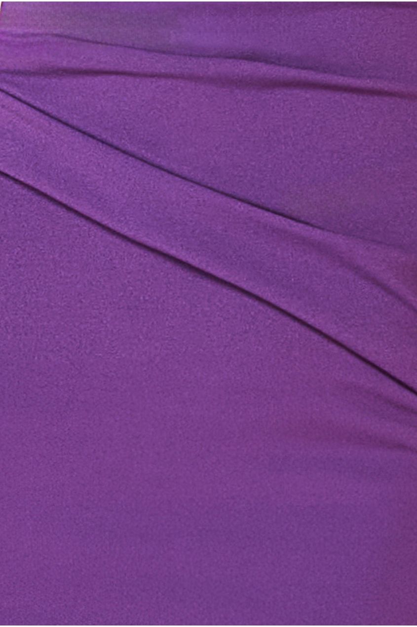 Scuba Bardot Pleated Midi Dress - Purple DR4135