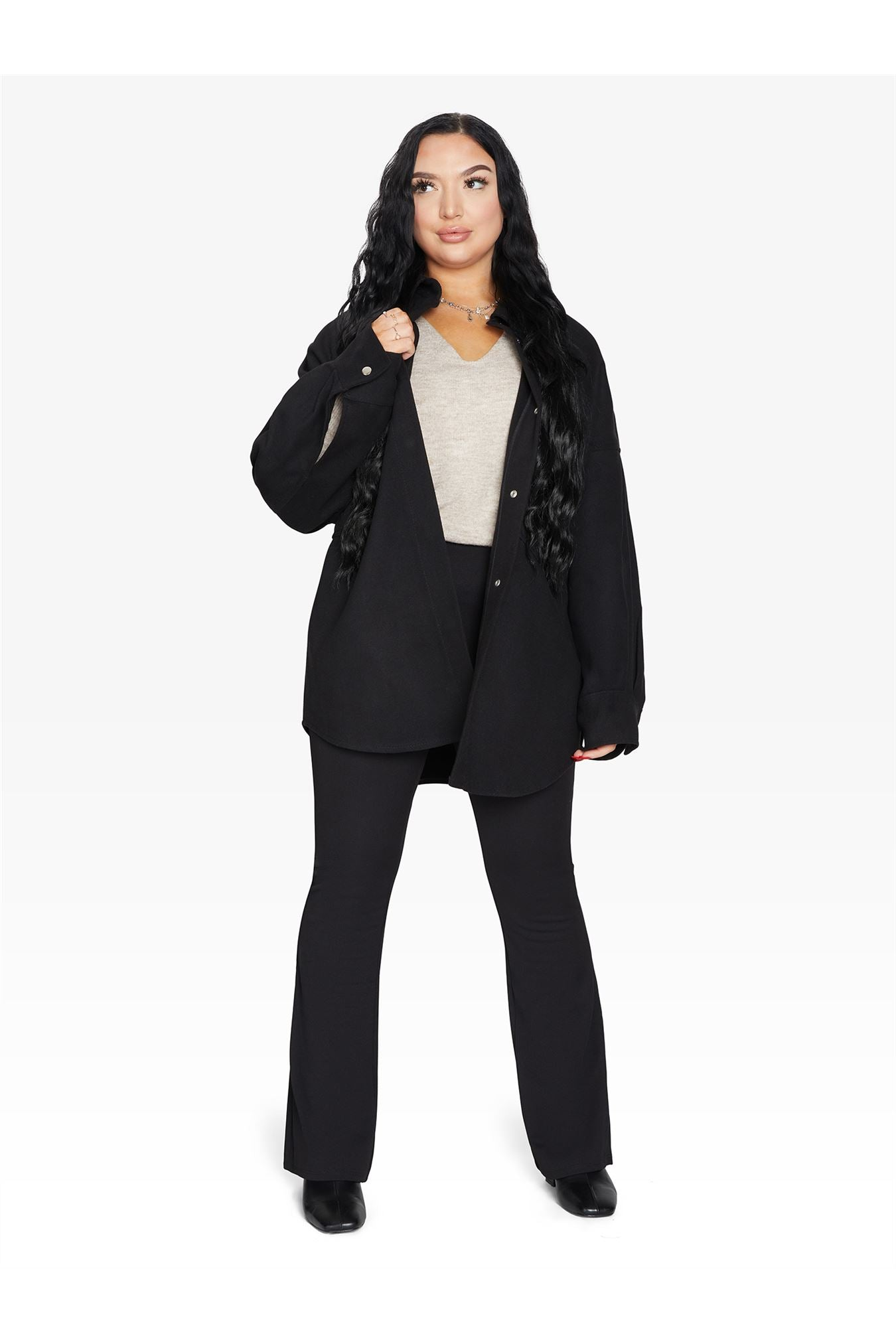 Oversized Patch Pocket Shacket De La Creme