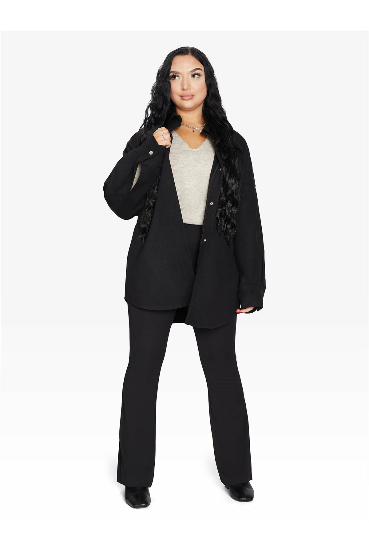 Oversized Patch Pocket Shacket De La Creme