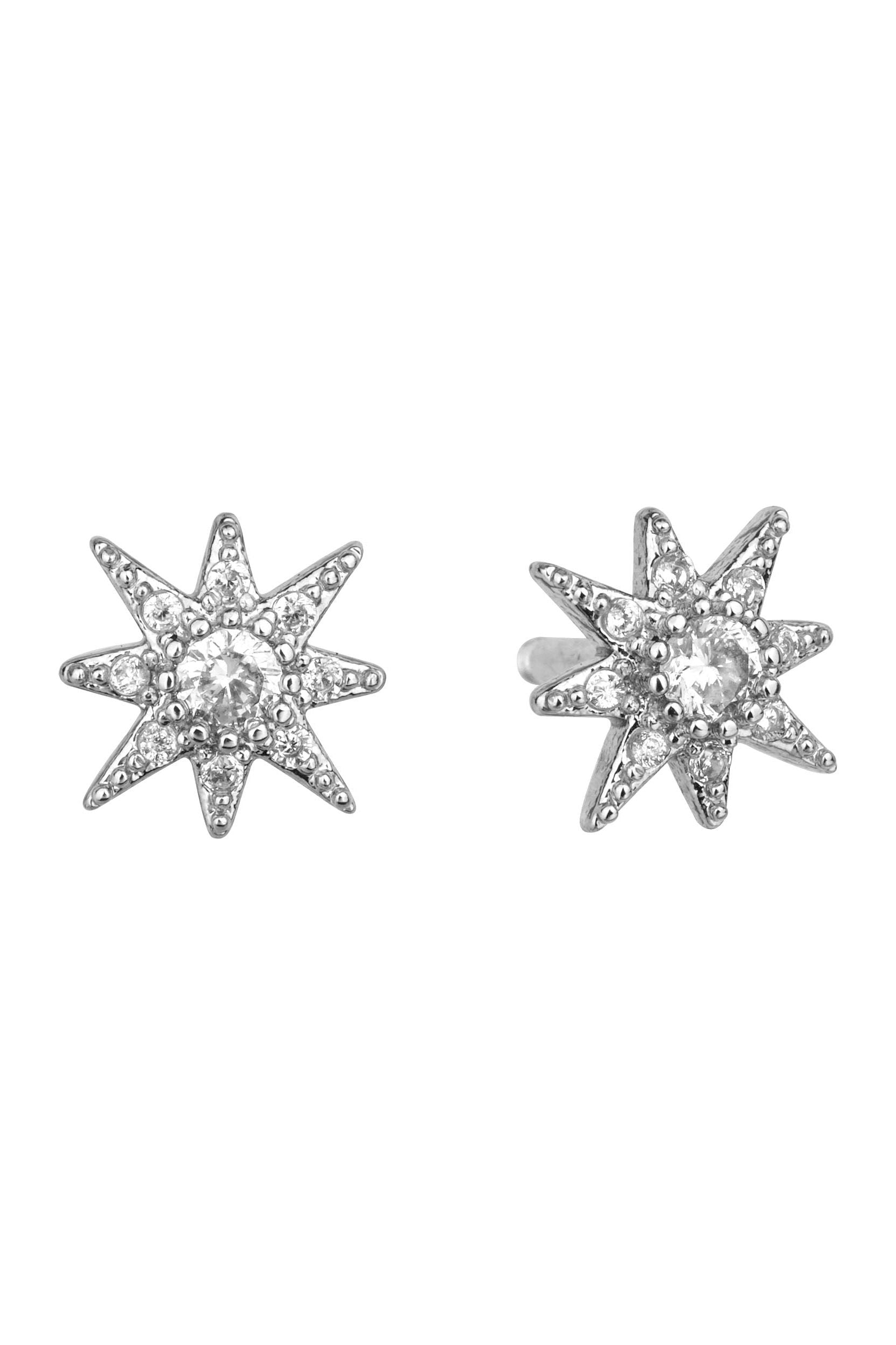 Crystal Star Earring In Silver EAK97S