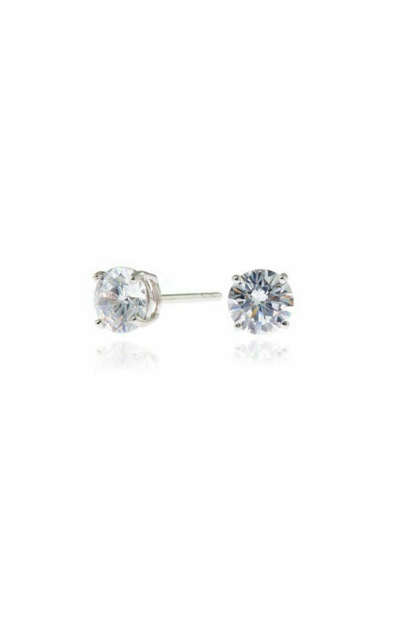 Lana 6mm-Sterling Silver Earrings with Clear CZ Cachet London