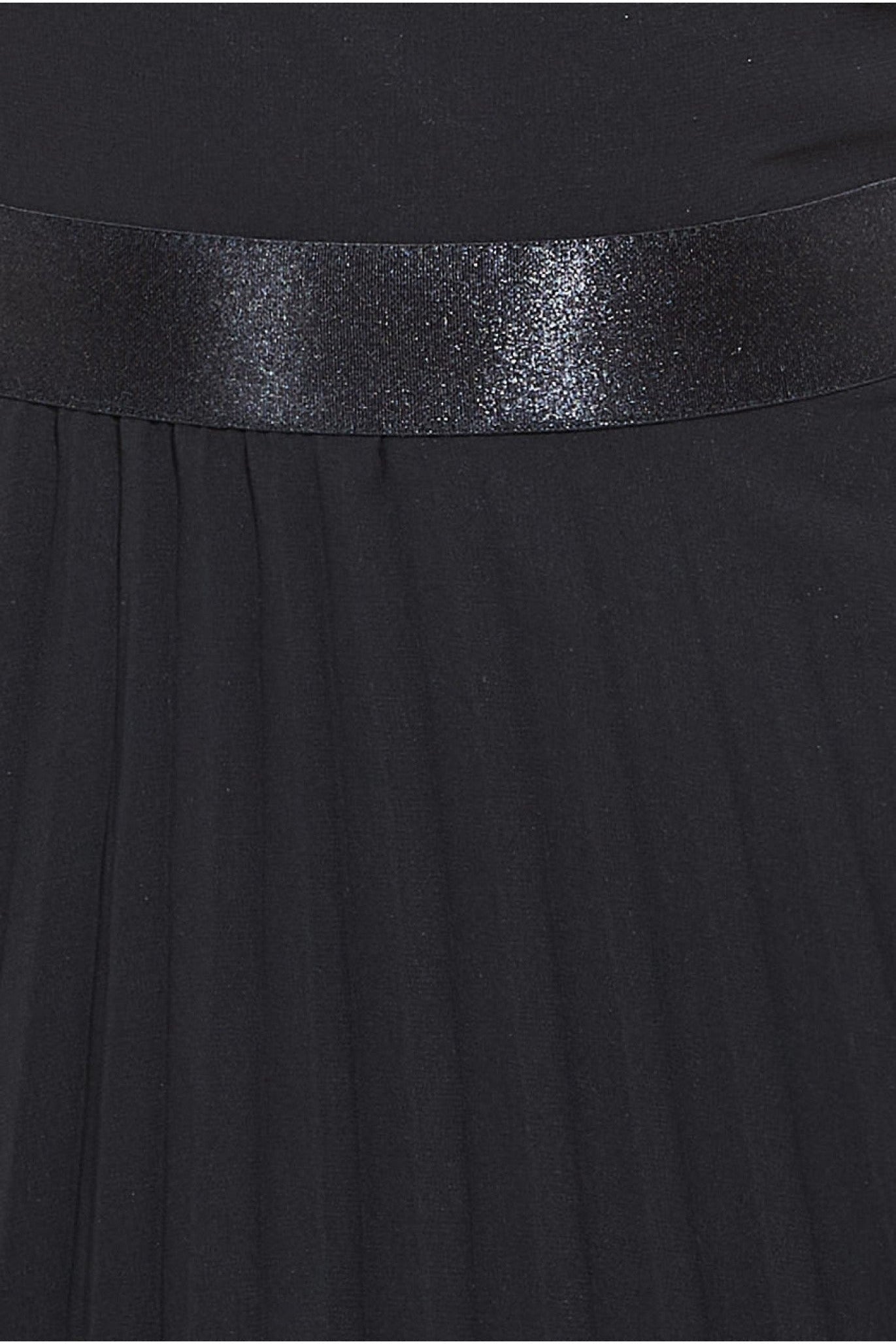 Pleated Chiffon Tiered Maxi Dress - Black DR3804