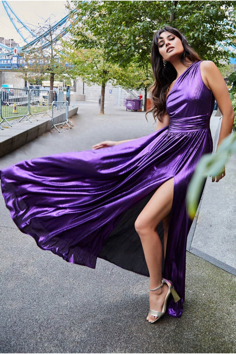 Purple One Shoulder Dresses