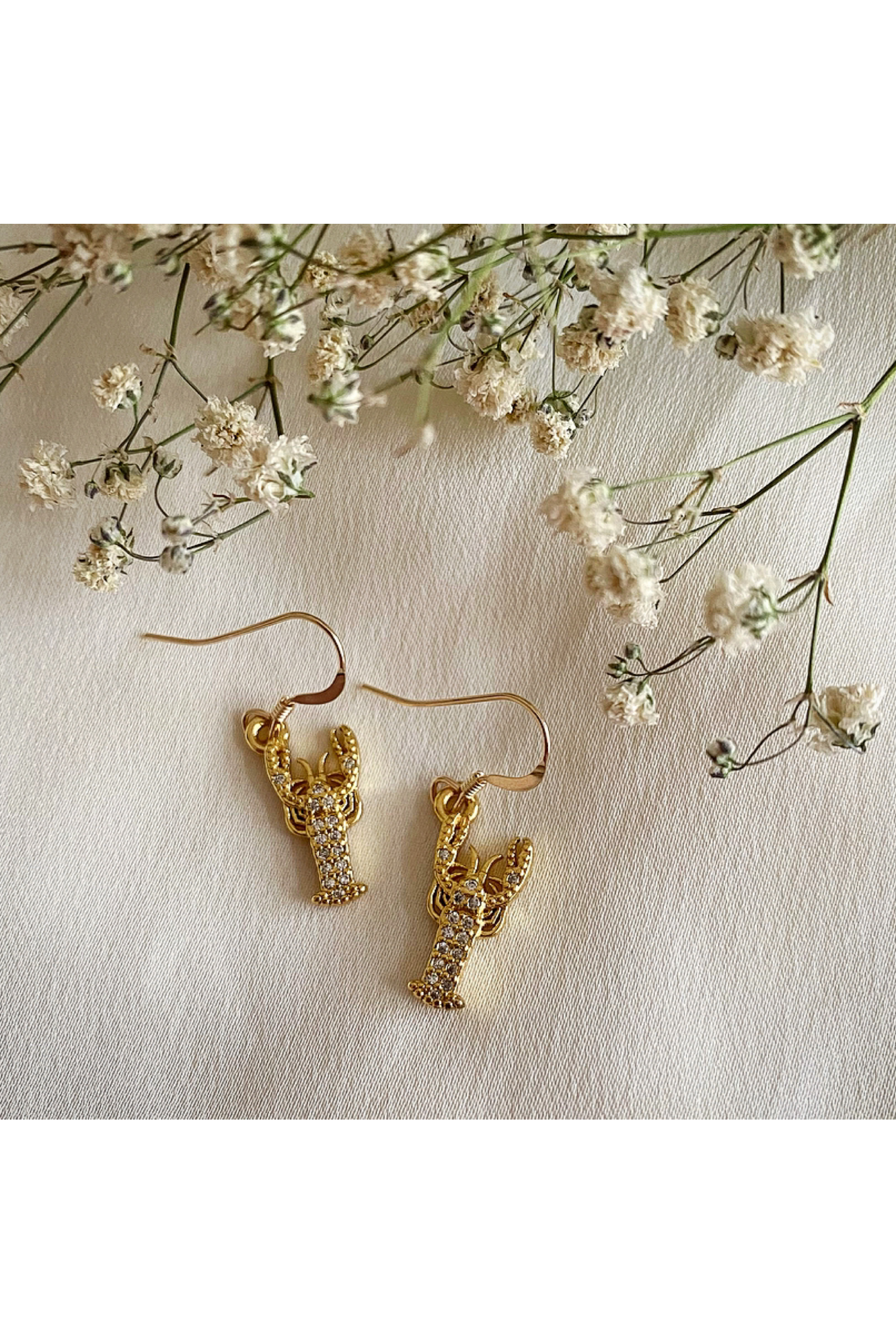 Gold CZ Lobster Earrings lobsterearrings