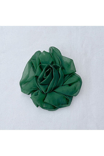 Green - Green Corsage Rose Hair Clip Flower Hair Clip Flower Pin by QueenMee Accessories
