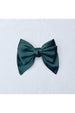 Queenmee Hair Accessories Green Satin Hair Bow Green Hair Clip