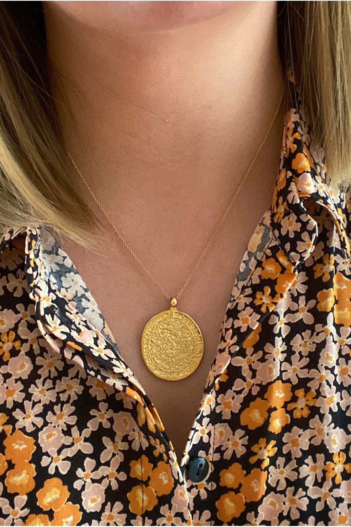 Cassia Large Gold Coin Necklace CASSIA001