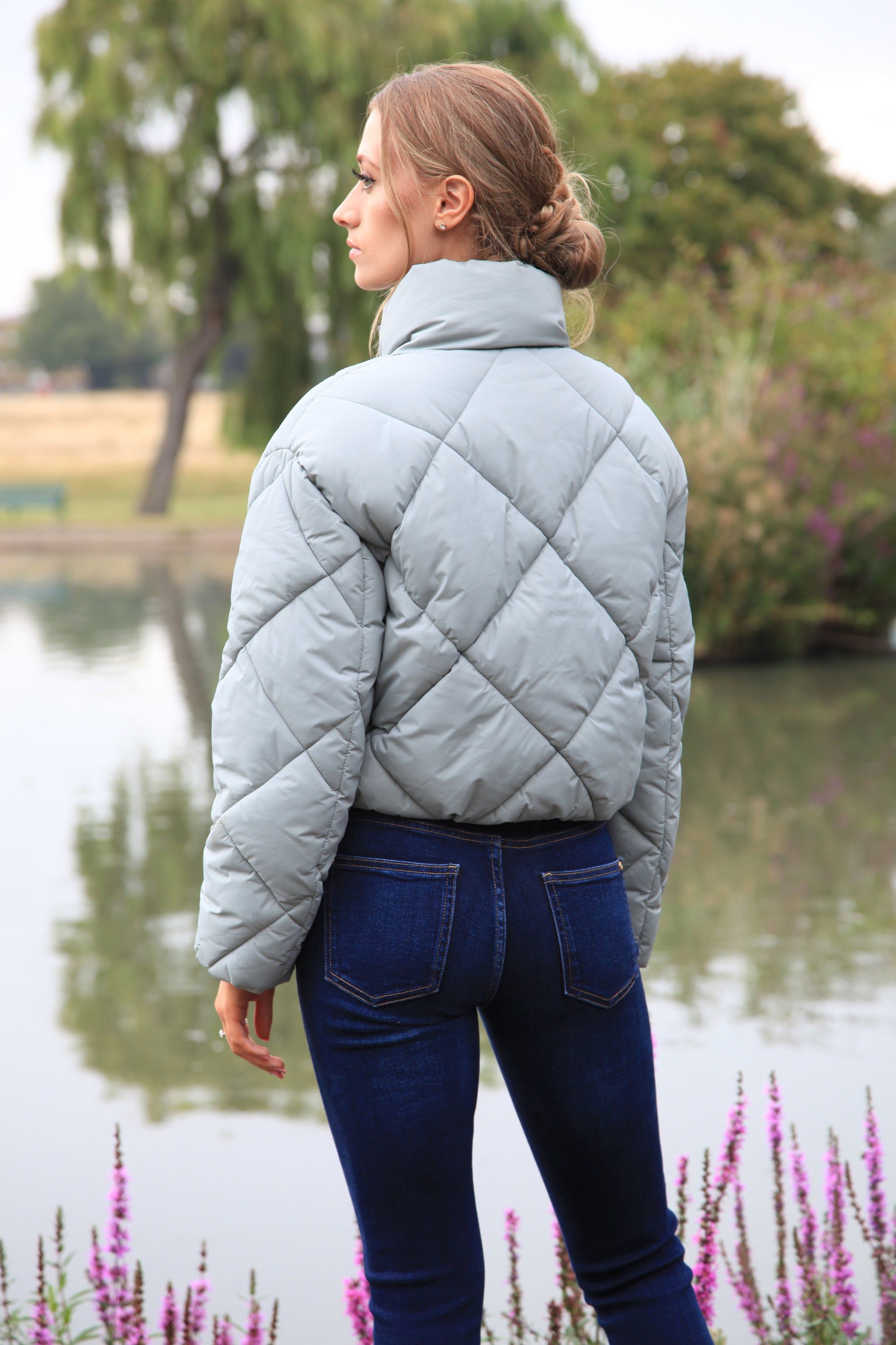 Sage Quilted Cropped Jacket OU0000152