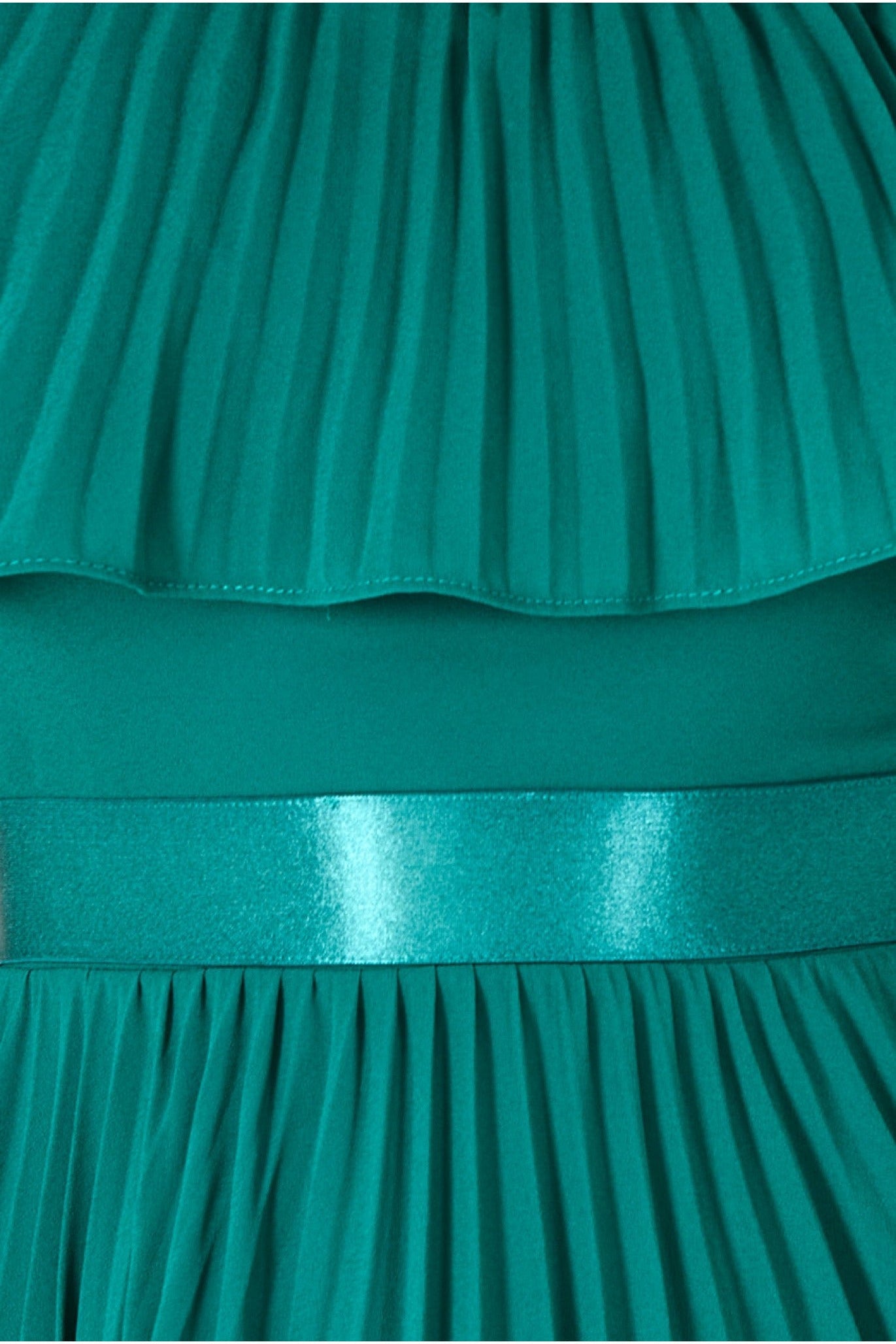 Pleated Chiffon Off Shoulder Maxi Dress - Green DR3805