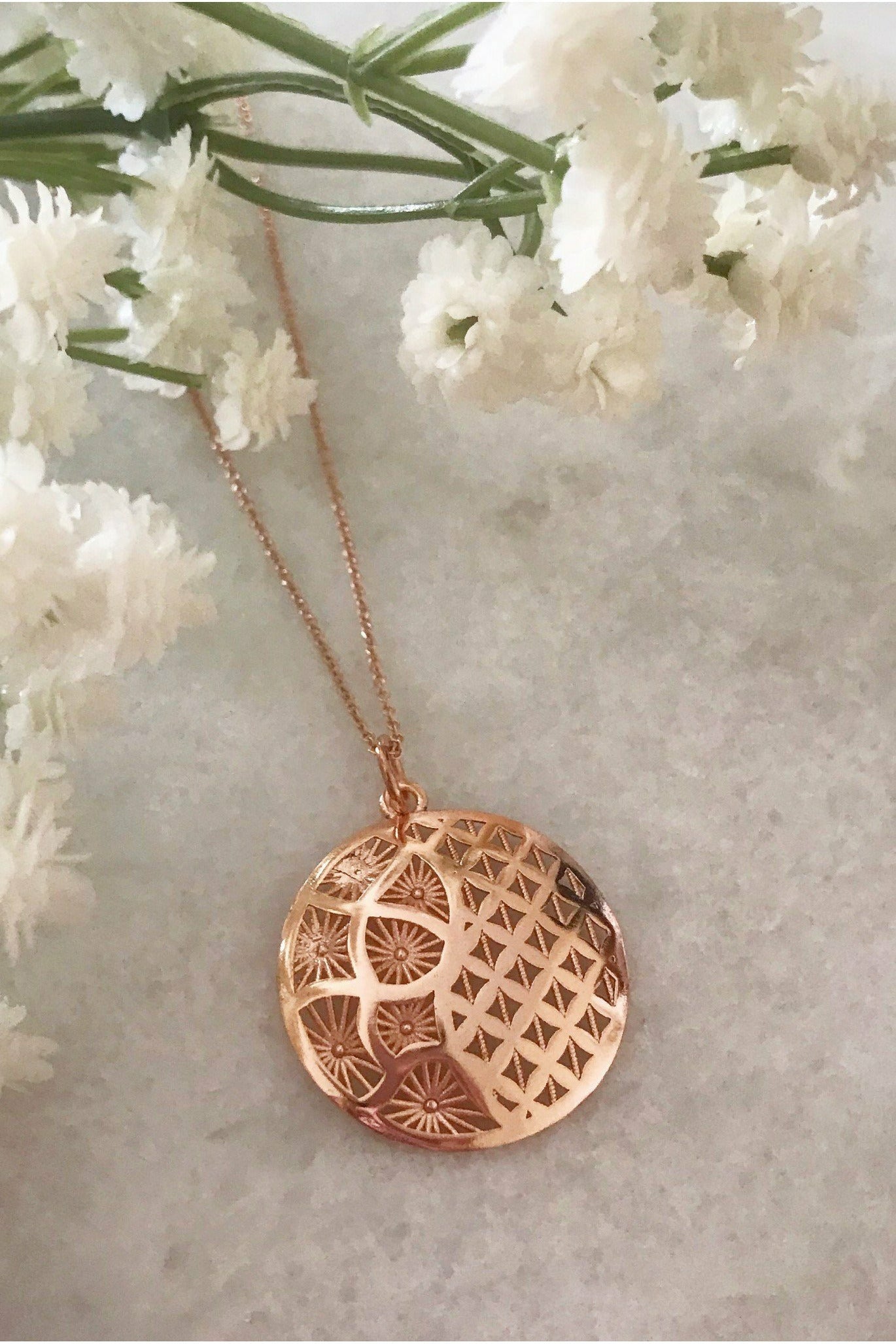 Iris Floral Embellished Dome Necklace IRIS001